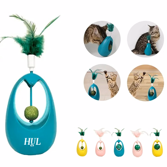 Interactive Fun Feather Tumbler Toy for Pets Play
