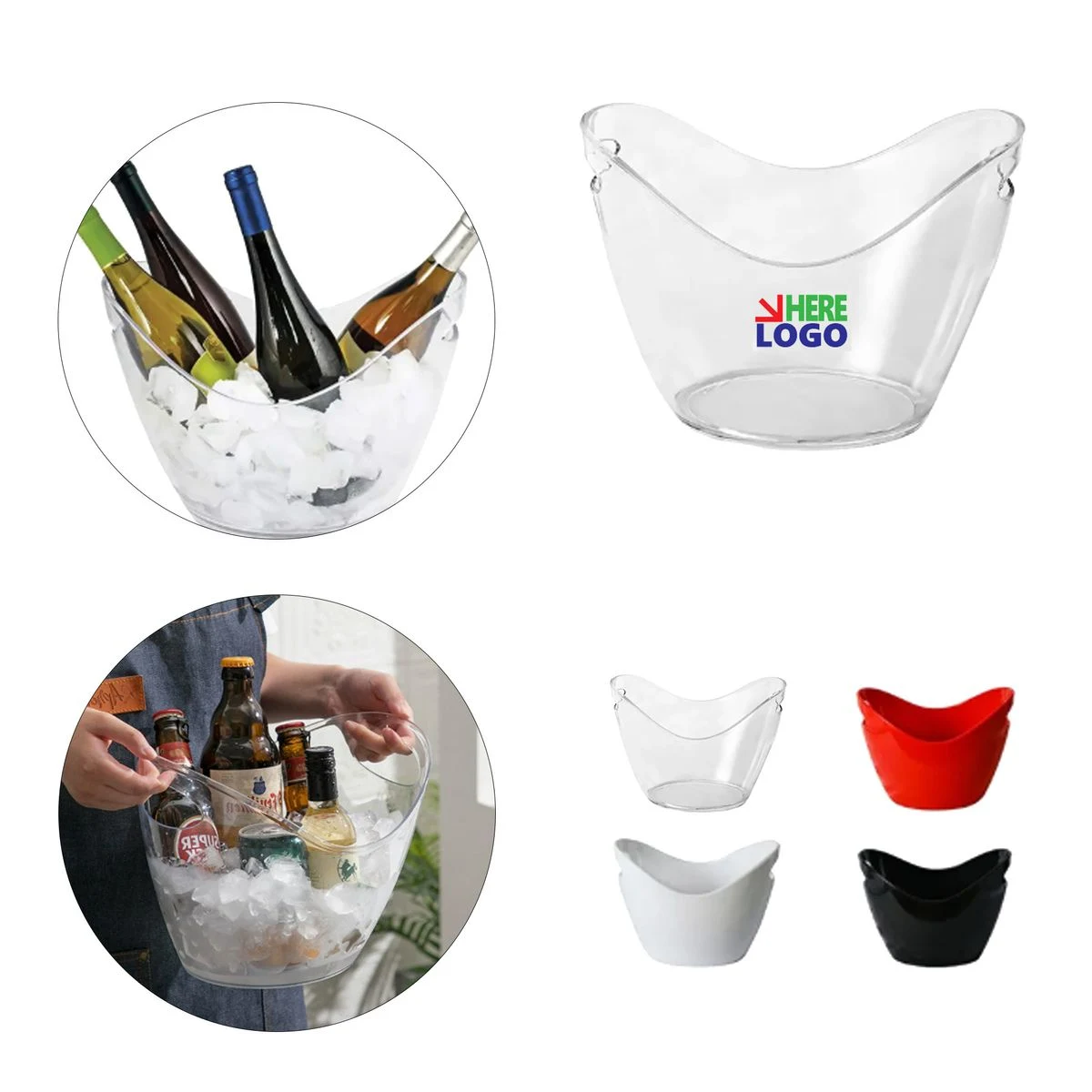 Personalized Transparent PET Cooling Bucket For Parties & Gatherings 1