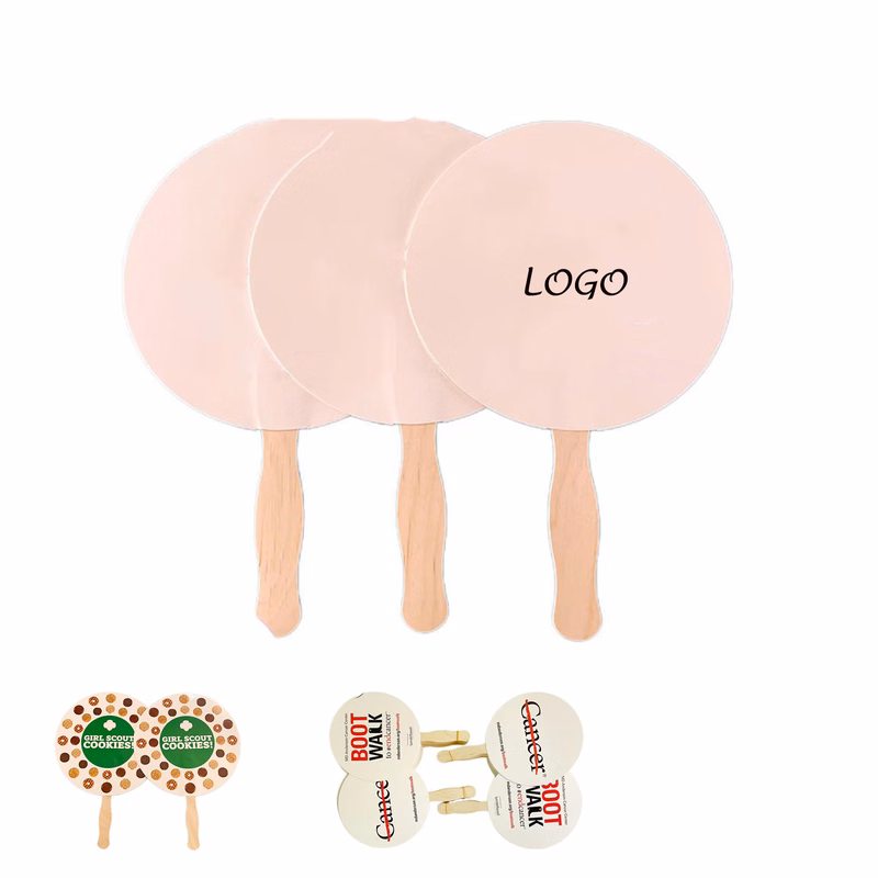 Round Fan With Wooden Handle