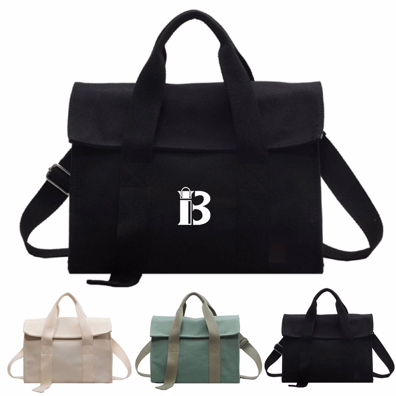 Canvas Crossbody Bag Simple Solid Color Handbag for Women