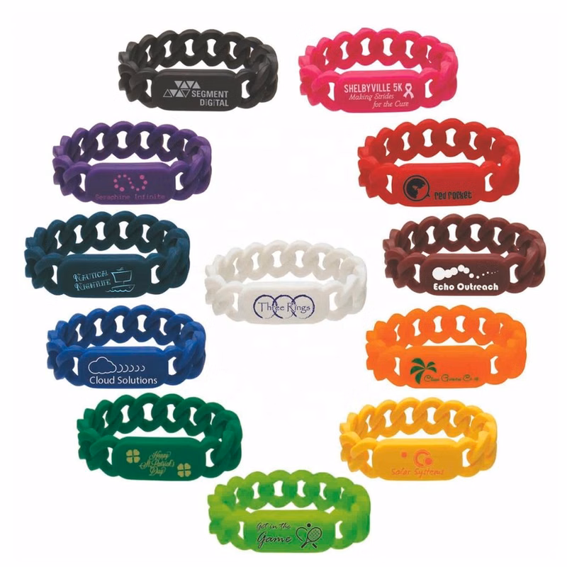 Chain Link Silicone Wristbands