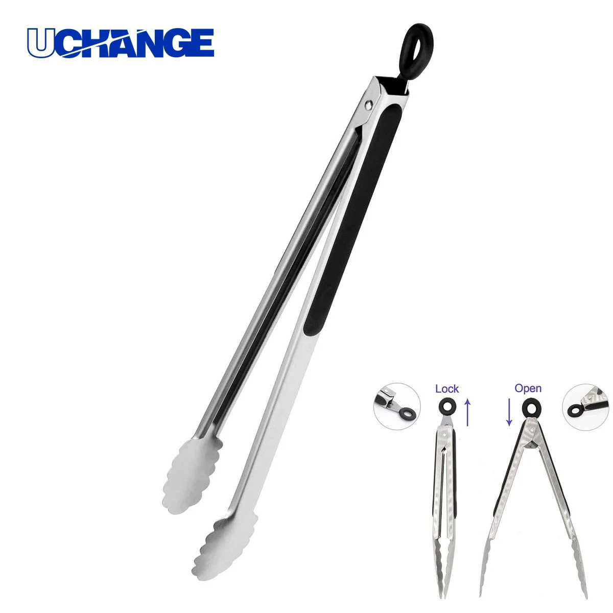 Locking Metal Food Tong Tool for Serving 1