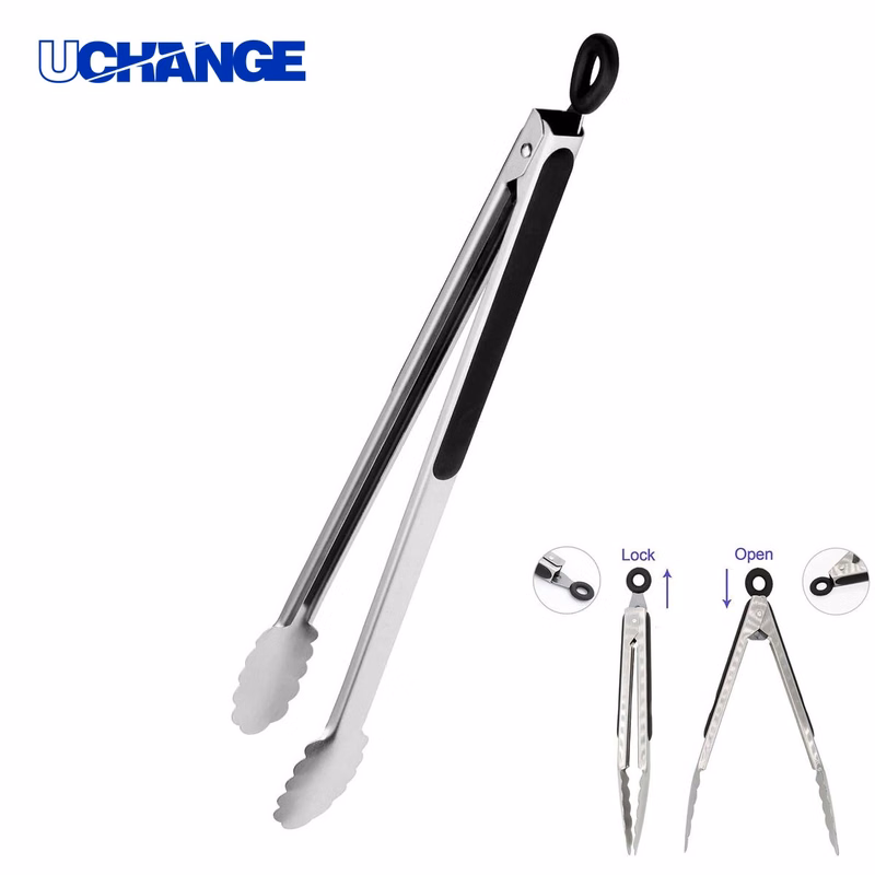 Locking Metal Food Tong Tool for Serving
