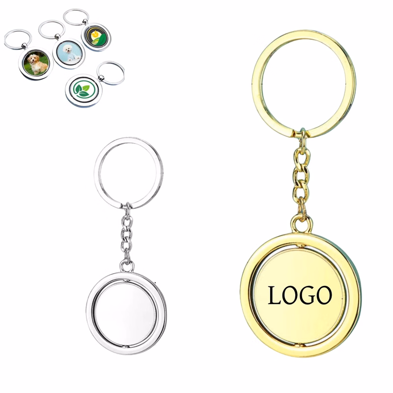 Metal Double-Sided Rotating Keychain
