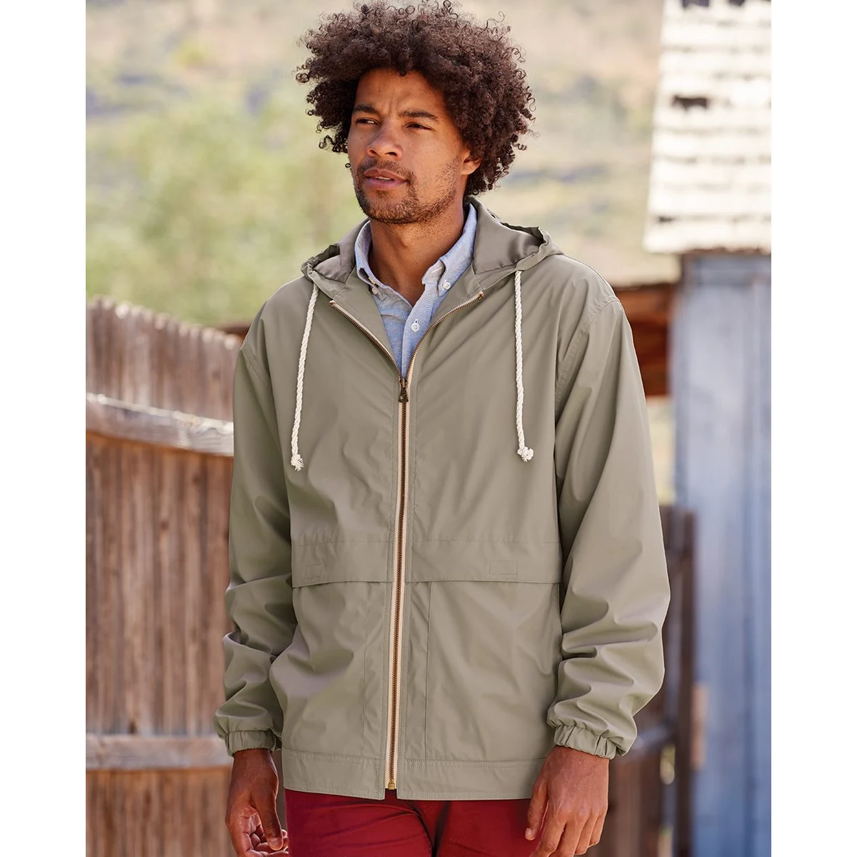 Unisex Vintage Hooded Rain Jacket - 193910 1
