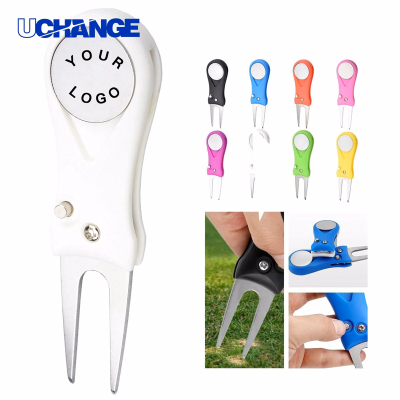Foldable Golf Divot Repair Tool with Ball Marker