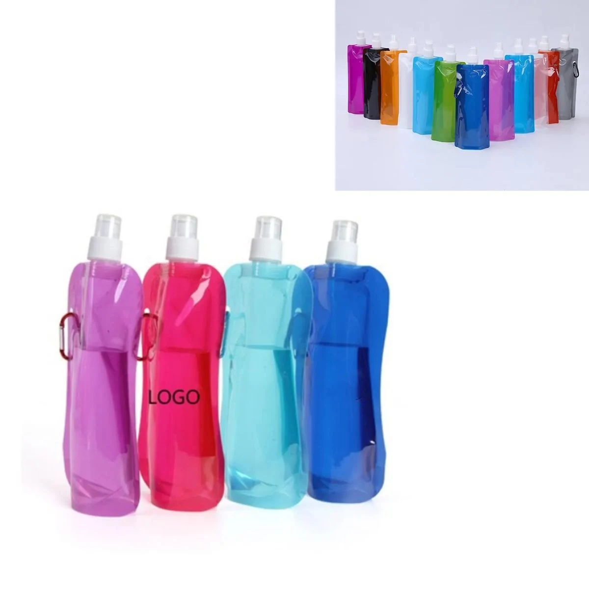 Flex Foldable 16 oz Water Bottle with Carabiner Drinkware 1