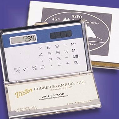 SILVER-LIKE CARDHOLDER AND CALCULATOR