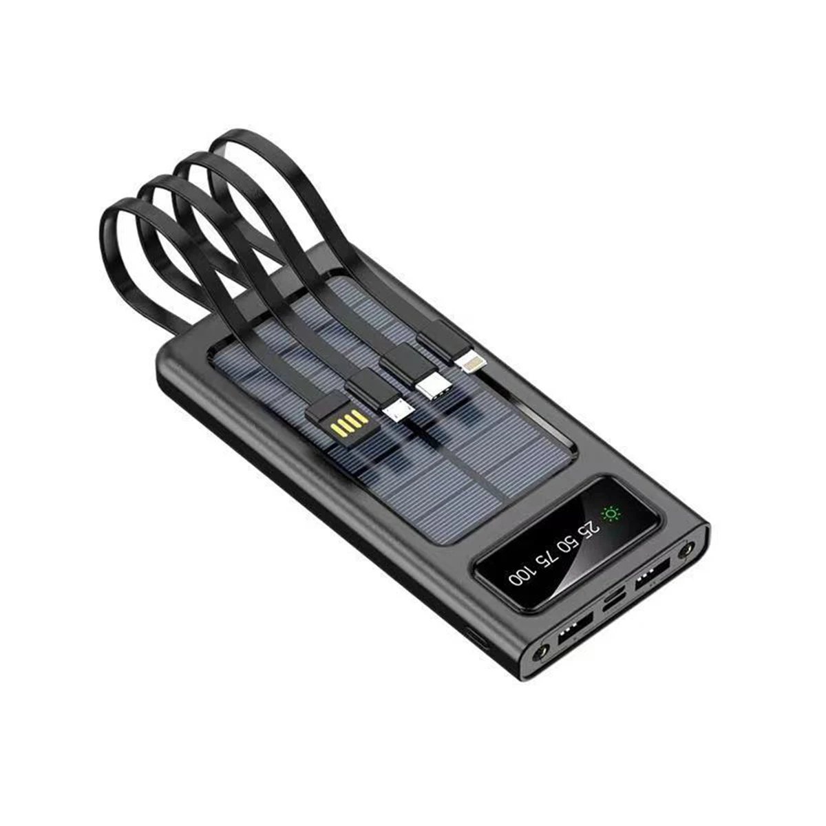 Solar Power Bank with Data Cables 1