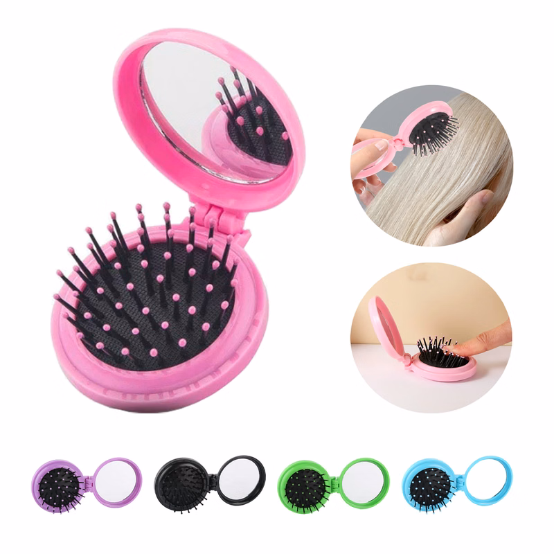 Portable Folding Comb with Makeup Mirror