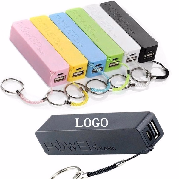 Portable 2600 mAh Power Bank with Keychain