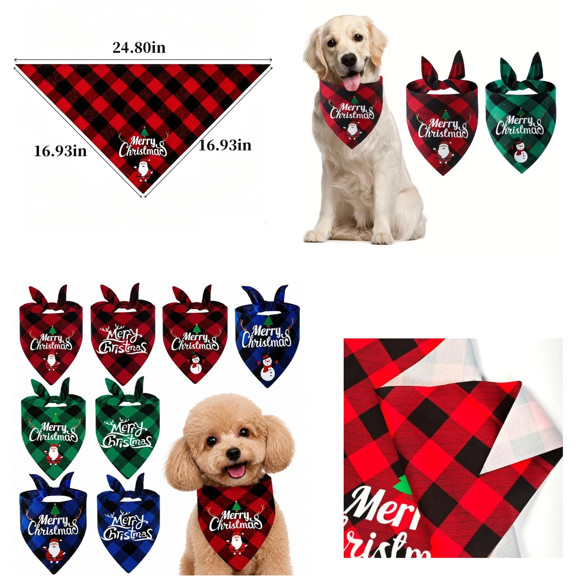 Printed Pet Triangle Bandana Scarf 1