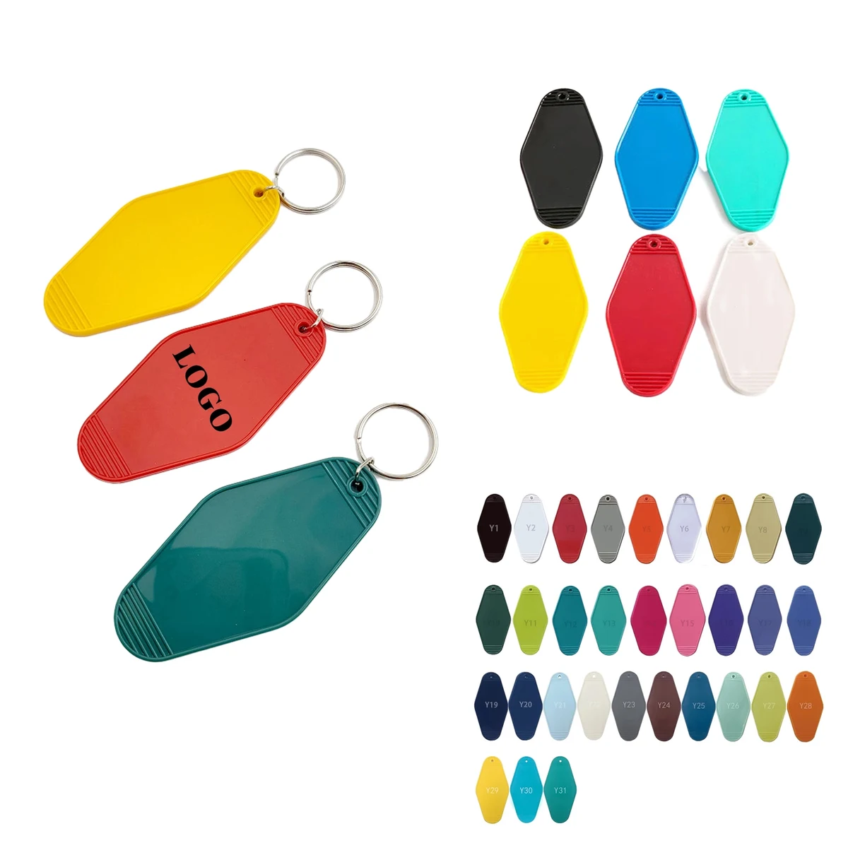 Hotel Custom Tag Rhombus Keychains 1