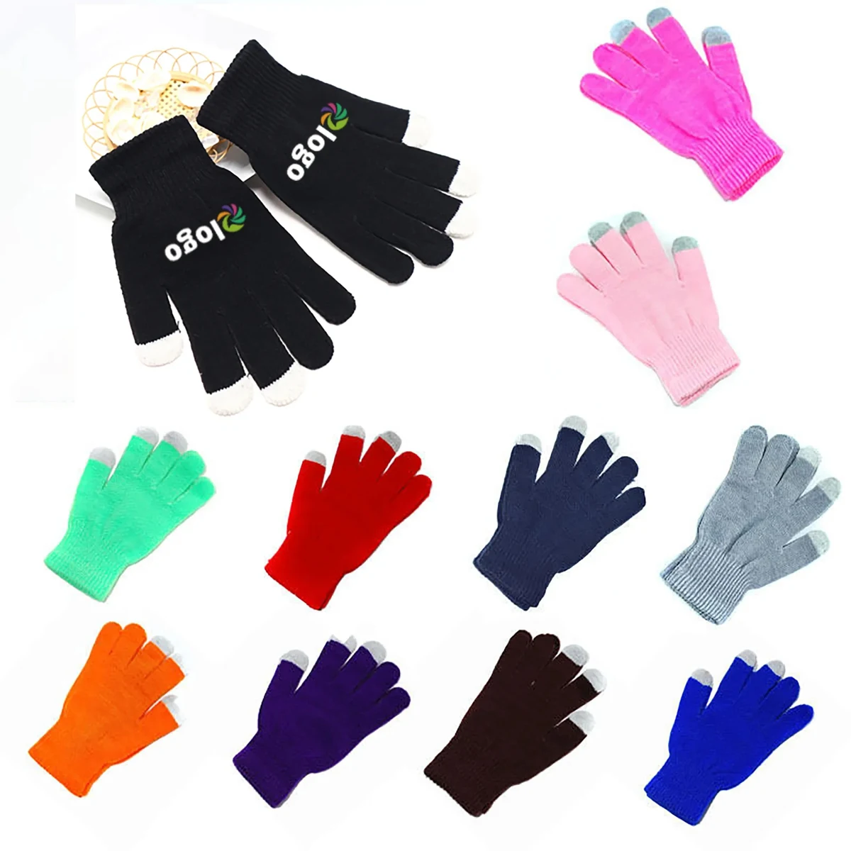 Unisex Touchscreen Winter Knit Gloves MOQ 50 Pairs 1