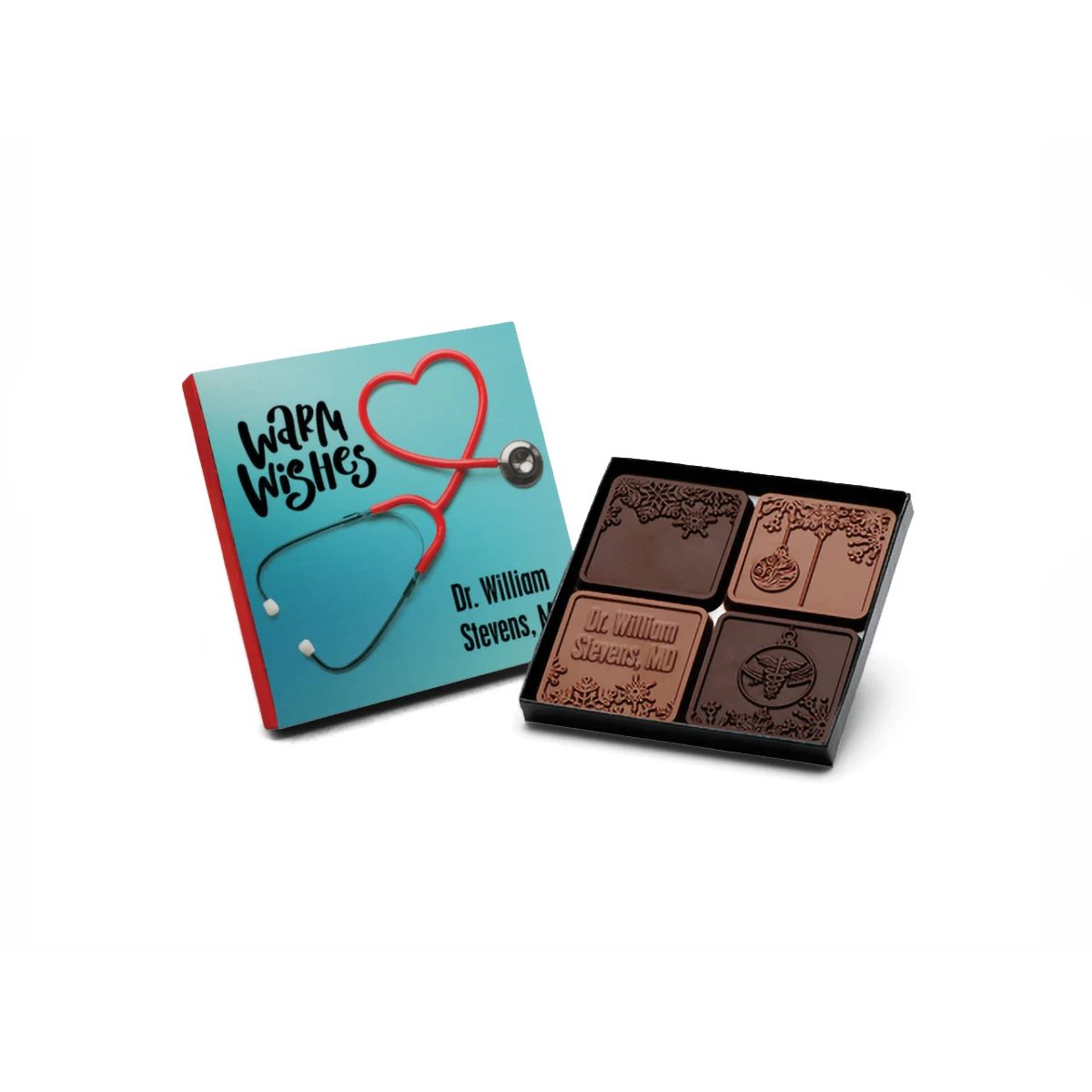 4-Piece Chocolate Ensemble Gift Set with Classic Custom Packaging 1