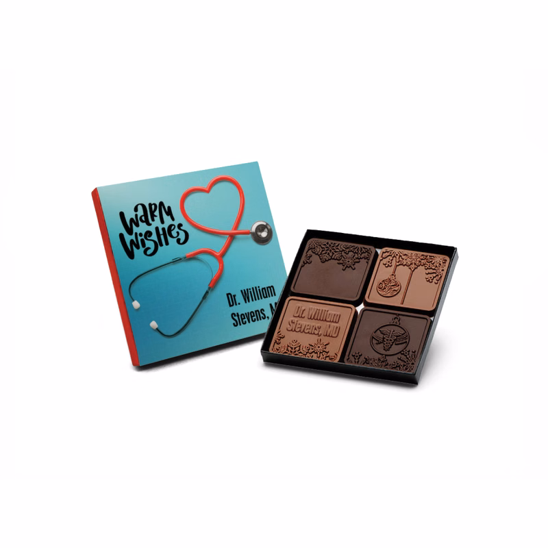 4-Piece Chocolate Ensemble Gift Set with Classic Custom Packaging