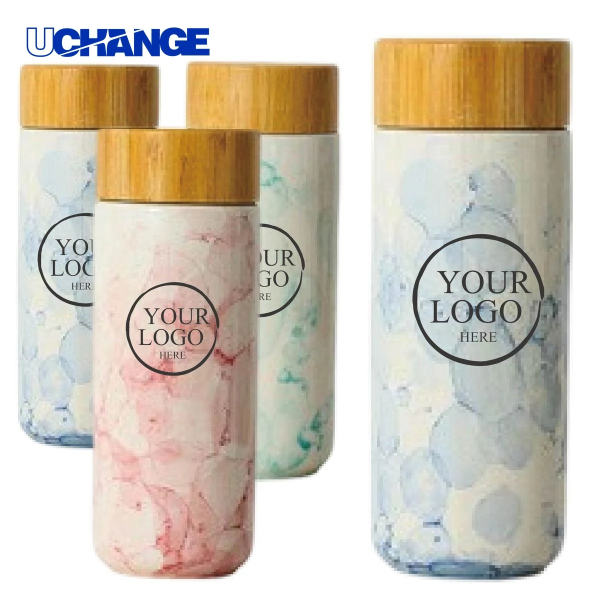 Custom Bamboo Ceramic Bottle Container (10.8 OZ.) 1