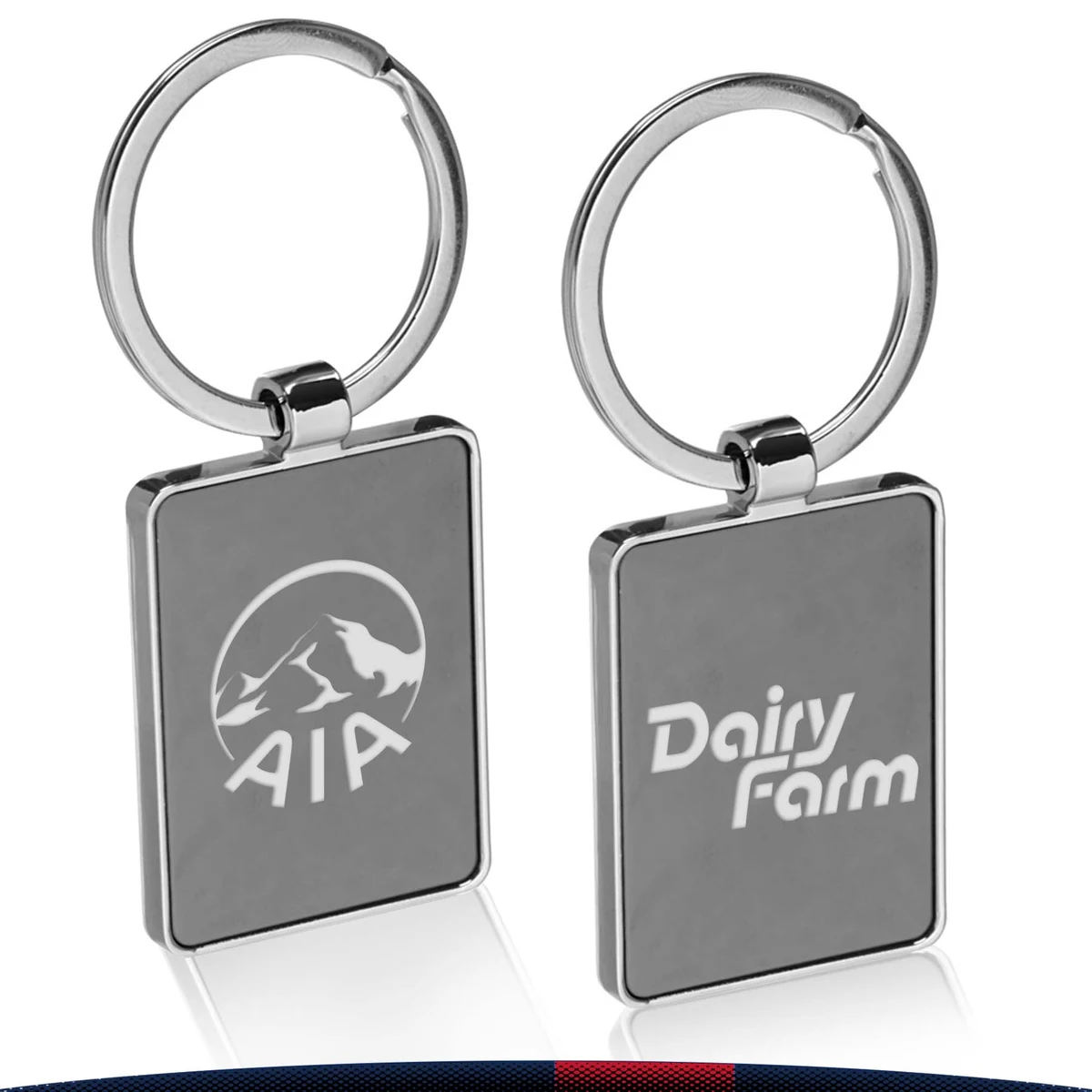 Croi Rectangular Metal Keychains 1