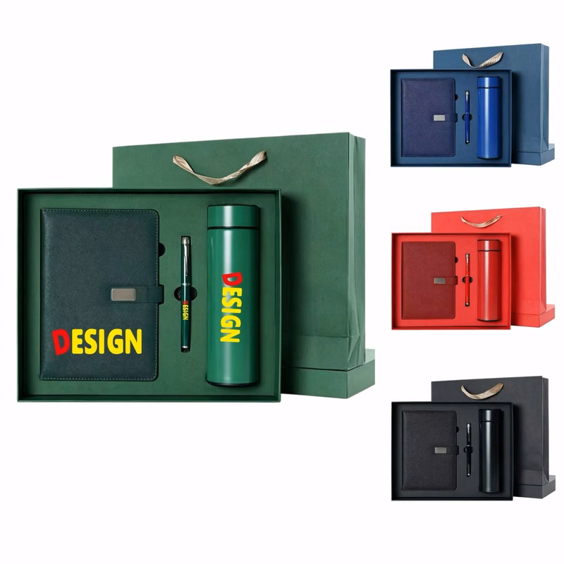 PU Notebook Gift Set With Pen & 17oz Insulated Tumbler