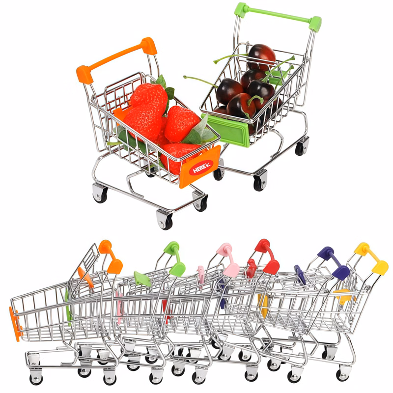 Mini Shopping Handcart Desk Decoration