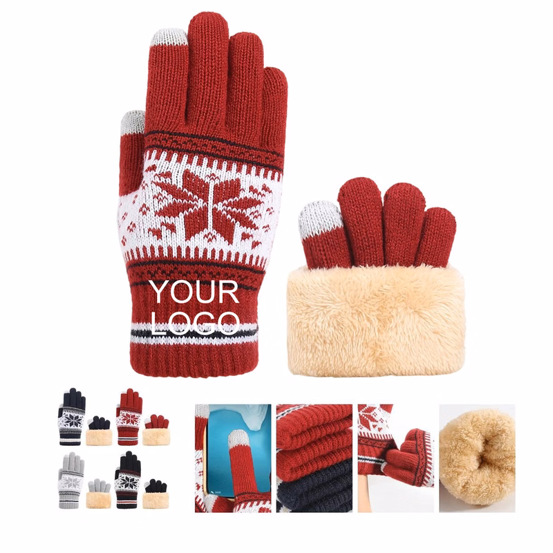 Customizable Touchscreen Gloves 9.85 inches with Snowflake Design