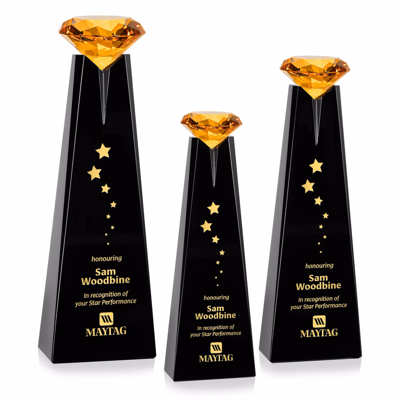 Alicia Gemstone Award - Black/Amber
