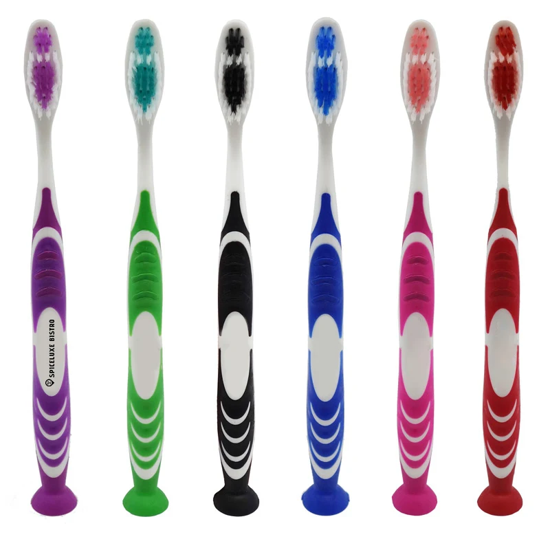 Stand Up Suction Toothbrush With Tongue Scraper 1