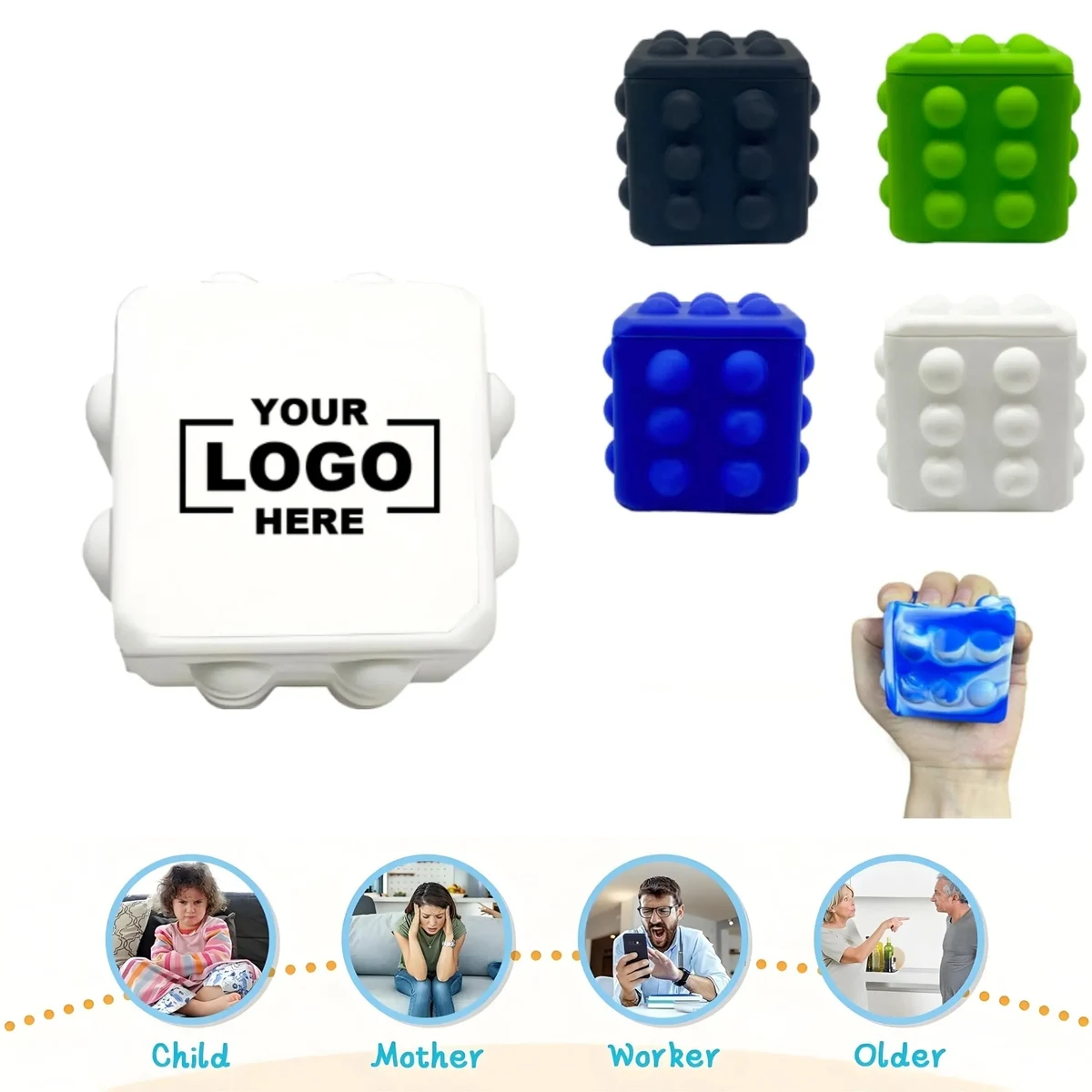 Silicone Square Squeeze Pressure Relief Toy Ball 1