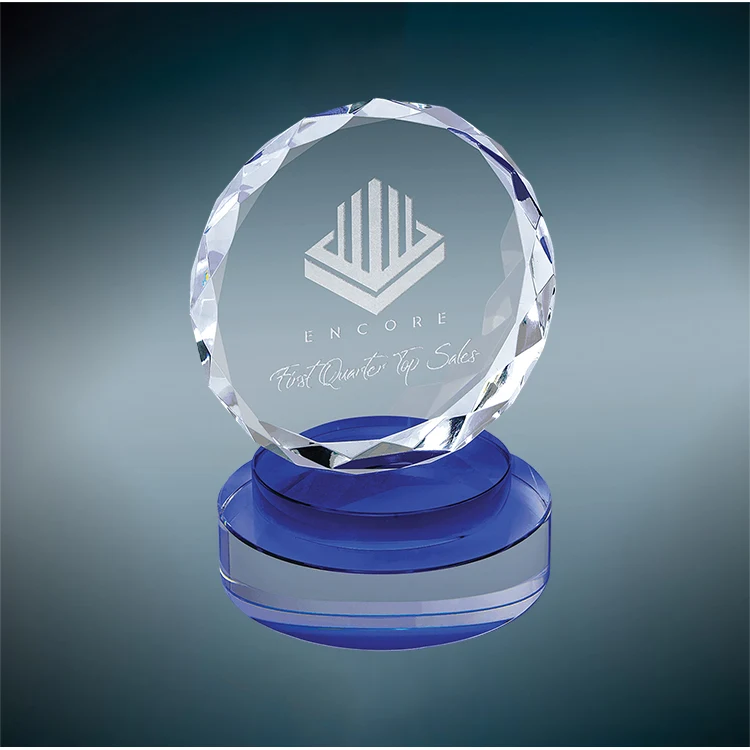 Rombus Crystal Award-Blue 1