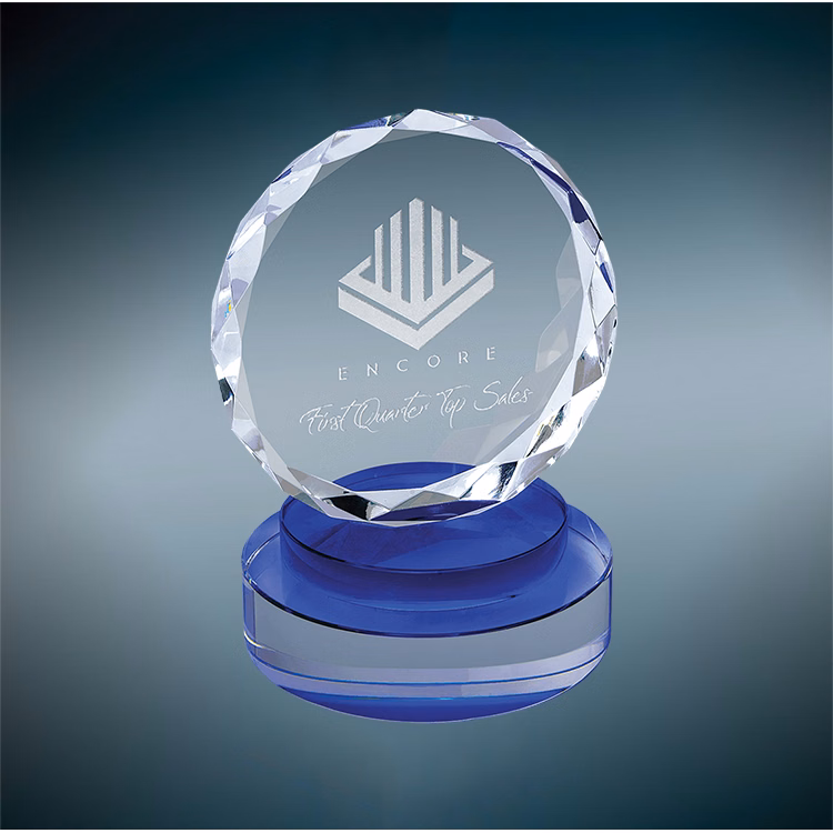 Rombus Crystal Award-Blue