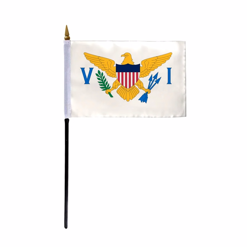 4"x6" & 12"x18'' Virgin Island ePoly Printed Stick Flags