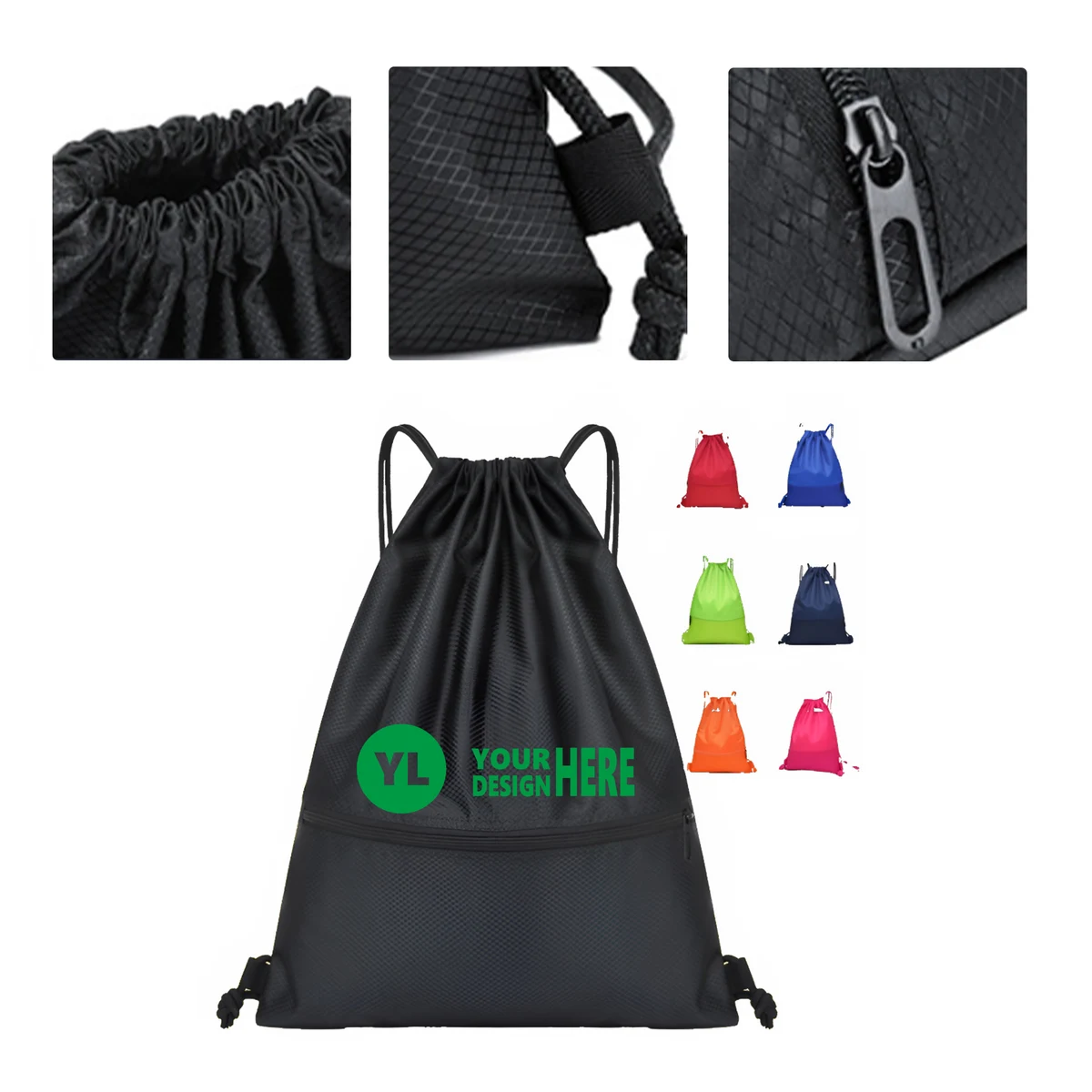 MOQ50 Personalized Drawstring Backpack For Sports & Travel 1