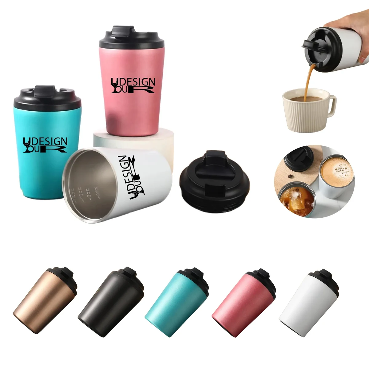 12.8 oz. Stainless Steel Tumbler Travel Coffee Mug MOQ50 1