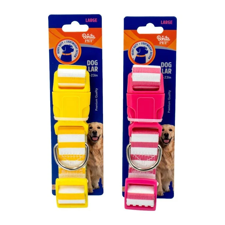 Striped Dog Collars - Large Assorted 1
