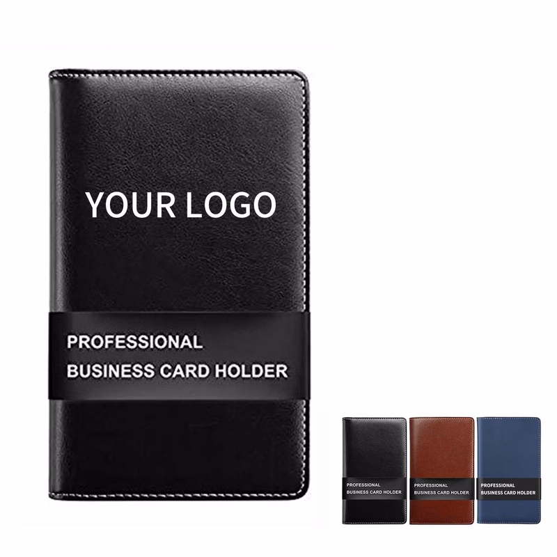 Book Style Leather Card Binder For Credit Cards