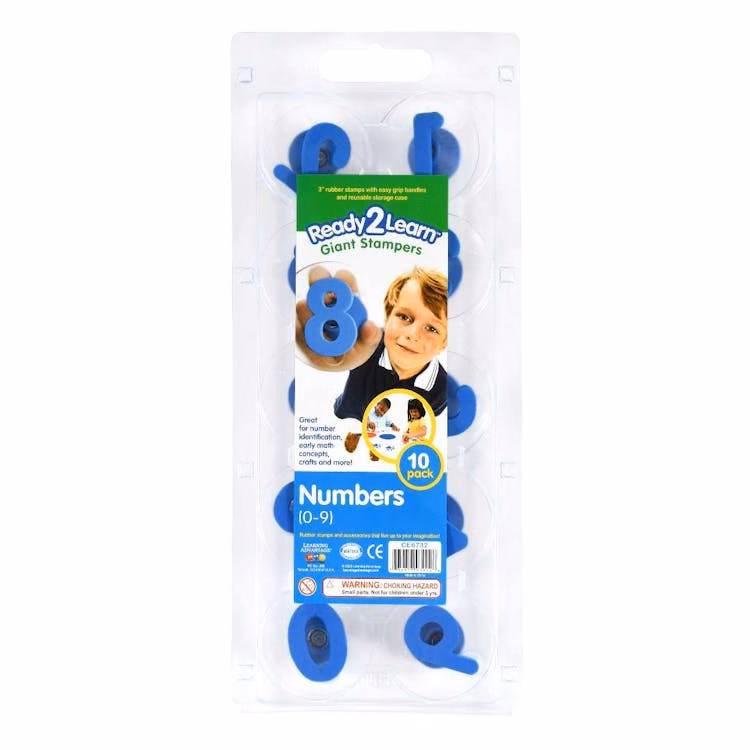Giant Stampers - Numbers 0-9 Blue 10pk
