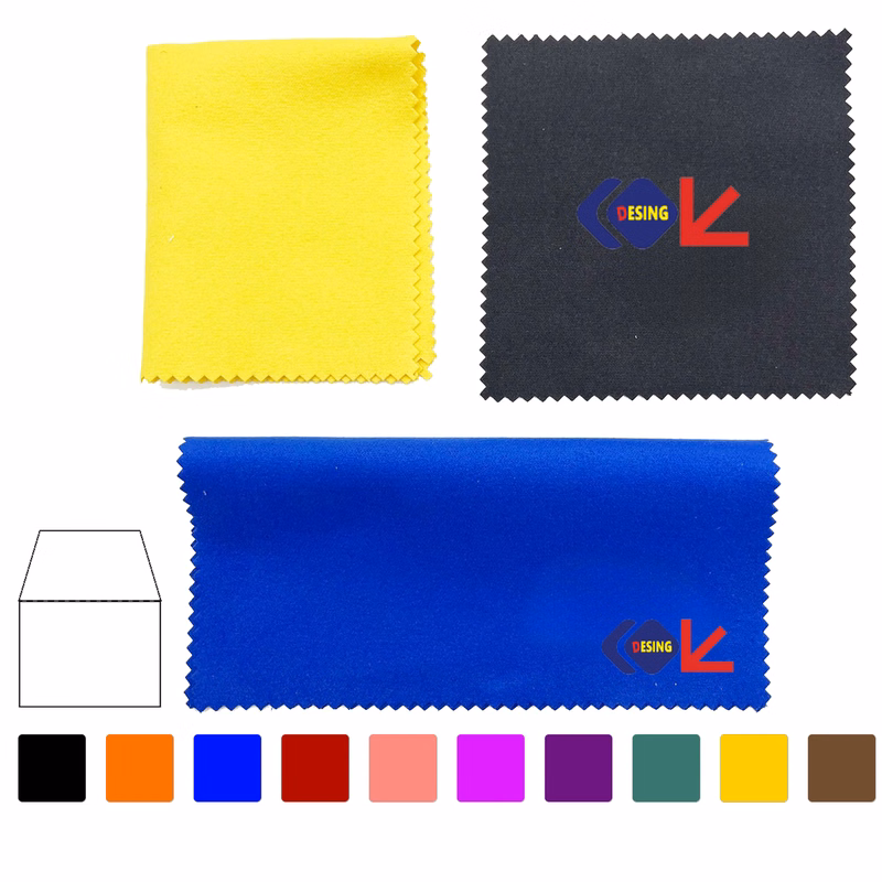 5.9" Microfiber Cloth With Jagged Edge And Clear PVC Sleeve