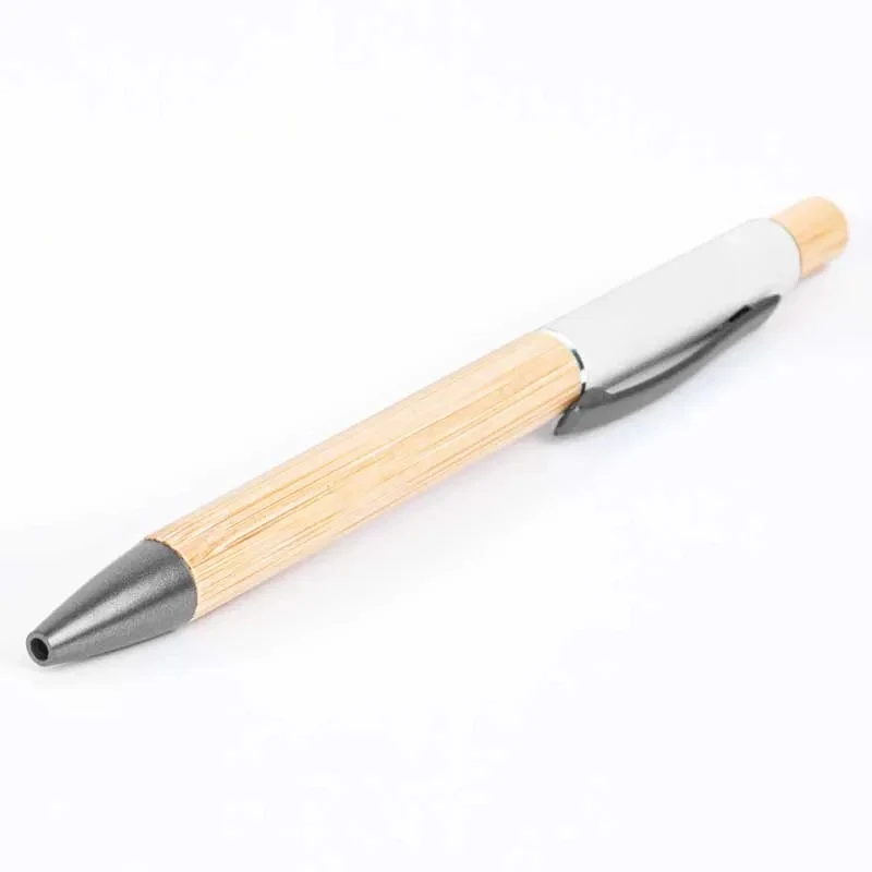 Bamboo Barrel Pen with Gun Metal Clip 1