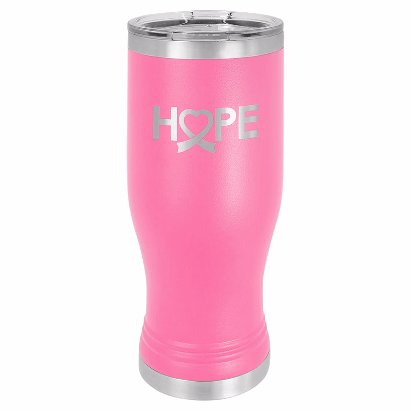 Polar Camel Pink 20 oz. Pilsner with Clear Lid