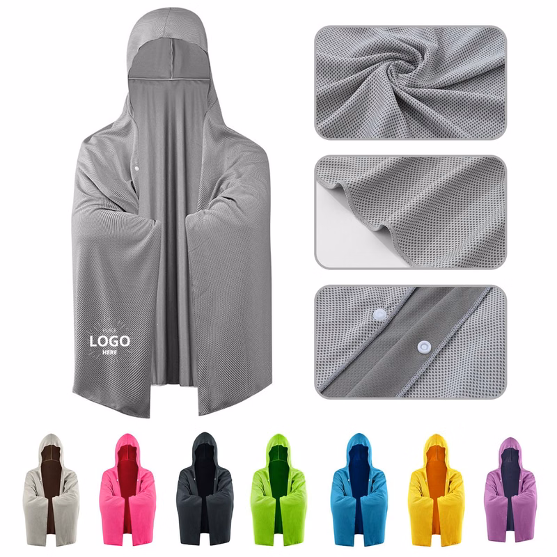 Cooling Hoodie Beach Cloak Instant Swim Cape Hooded Towel