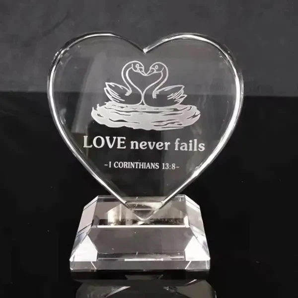 Souvenir Heart Shaped Crystal Award 1