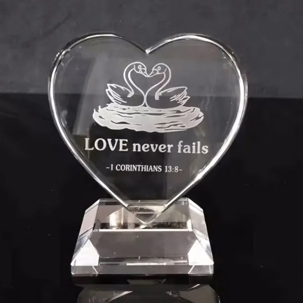 Souvenir Heart Shaped Crystal Award