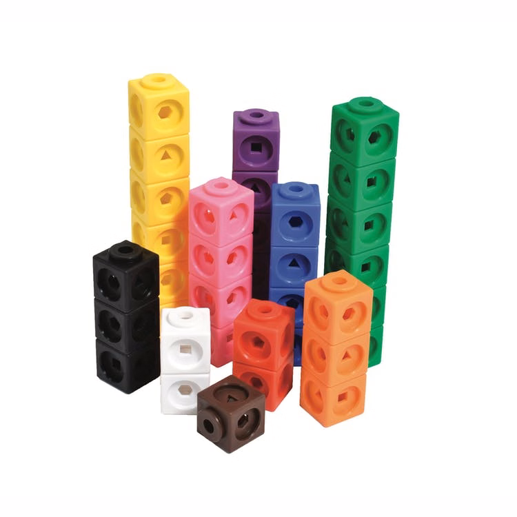 Math Linking Cubes - Set of 100 10 Colors Ages 3+
