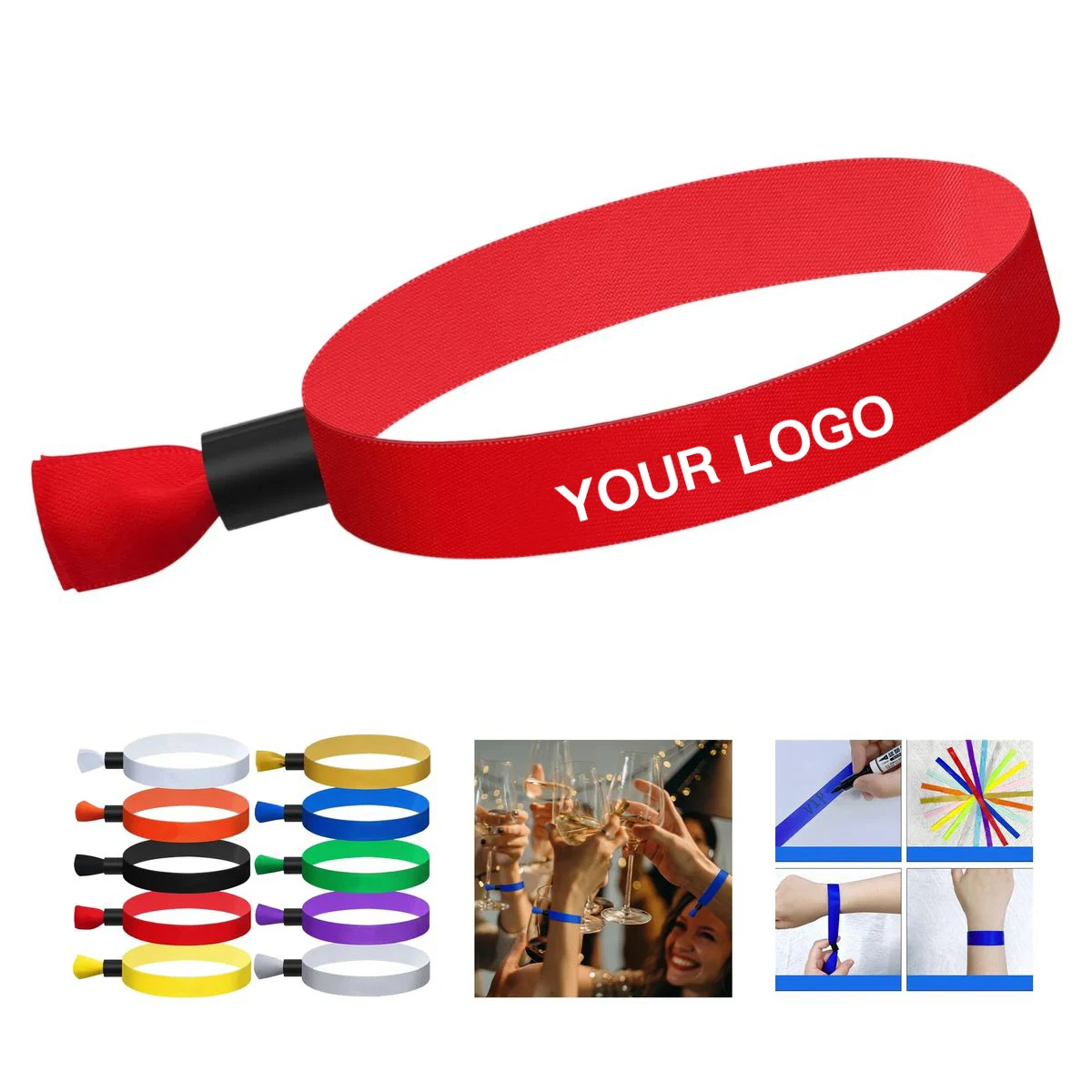 Custom Printed Polyester Wristbands for Music Events 1