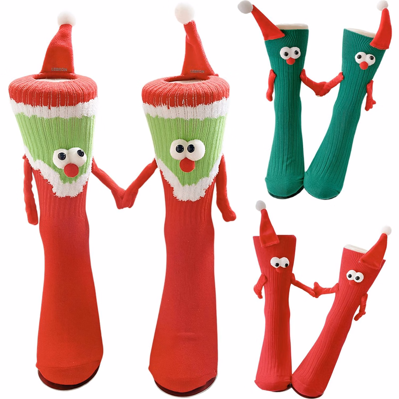 Magnetic Christmas Couple Socks