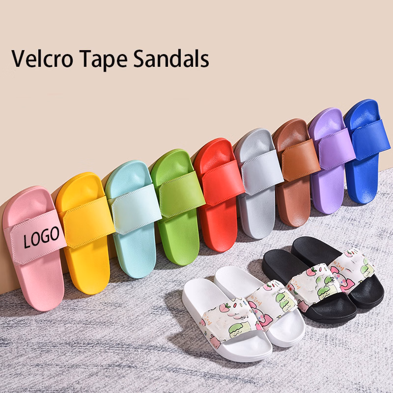 Unisex Soft PU Straps Velcro Tape Sandals