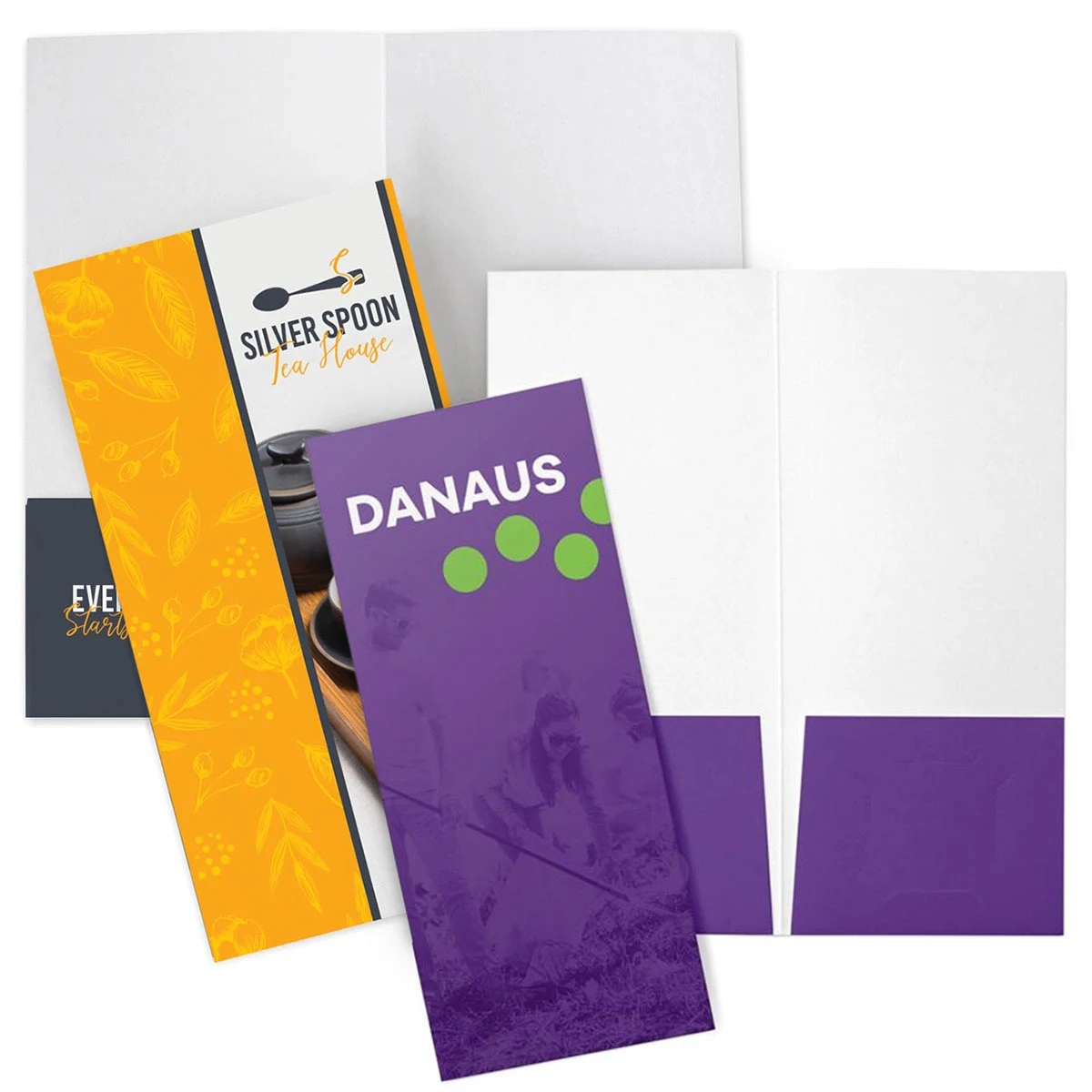 Mini Pocket Folder - Full Color Imprint Std. White Gloss 1