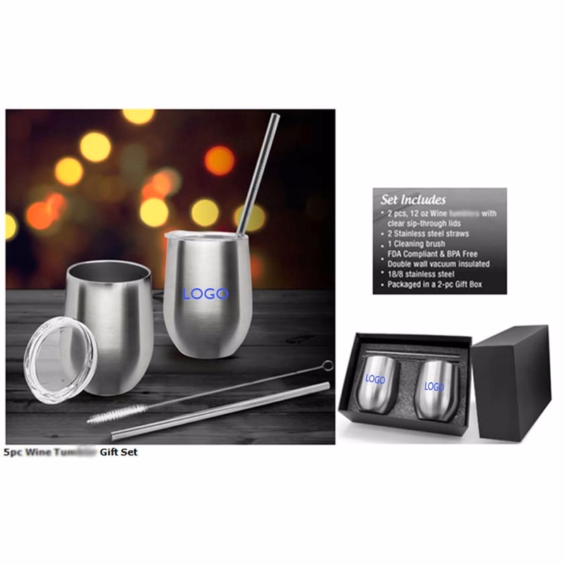 5pc Stemless Wine Cups Gift Set