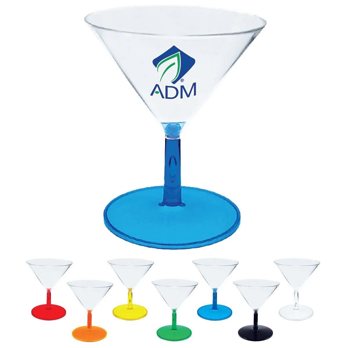 2oz Plastic Martini Sampler with Choice of Stem Color 1