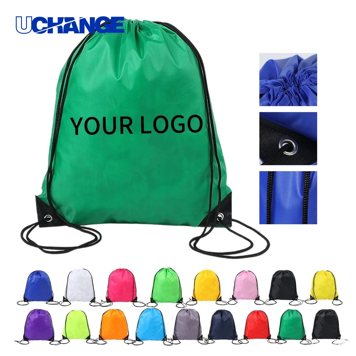 Polyester Drawstring Backpack Organizer 16 Inch Large Capacity 1
